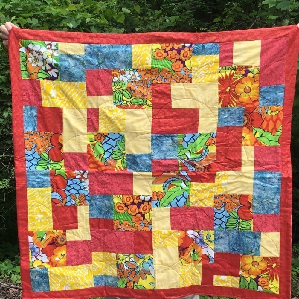 NWT Handcrafted Bright Quilt